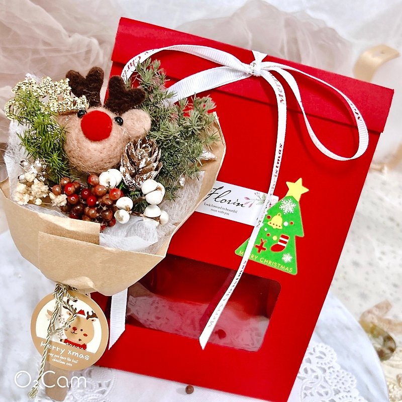 florin-elk bouquet for gift packaging/exchange of gifts/Christmas - ช่อดอกไม้แห้ง - พืช/ดอกไม้ 