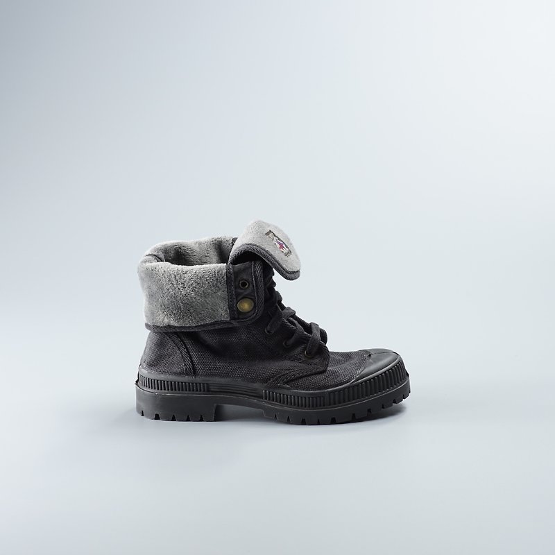 西班牙帆布鞋 冬季刷毛 黑色 黑頭 洗舊  860777 童鞋尺寸 - 男/女童鞋 - 棉．麻 黑色