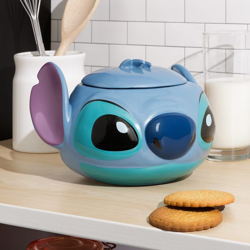 Disney Lilo and Stitch 3D three-dimensional shape candy cookie universal ceramic jar - อื่นๆ - เครื่องลายคราม 