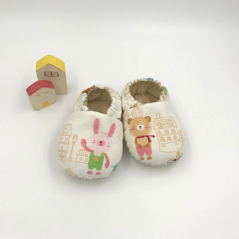 Rabbit like a baby bear-toddler shoes / baby shoes / baby shoes - รองเท้าเด็ก - ผ้าฝ้าย/ผ้าลินิน ขาว