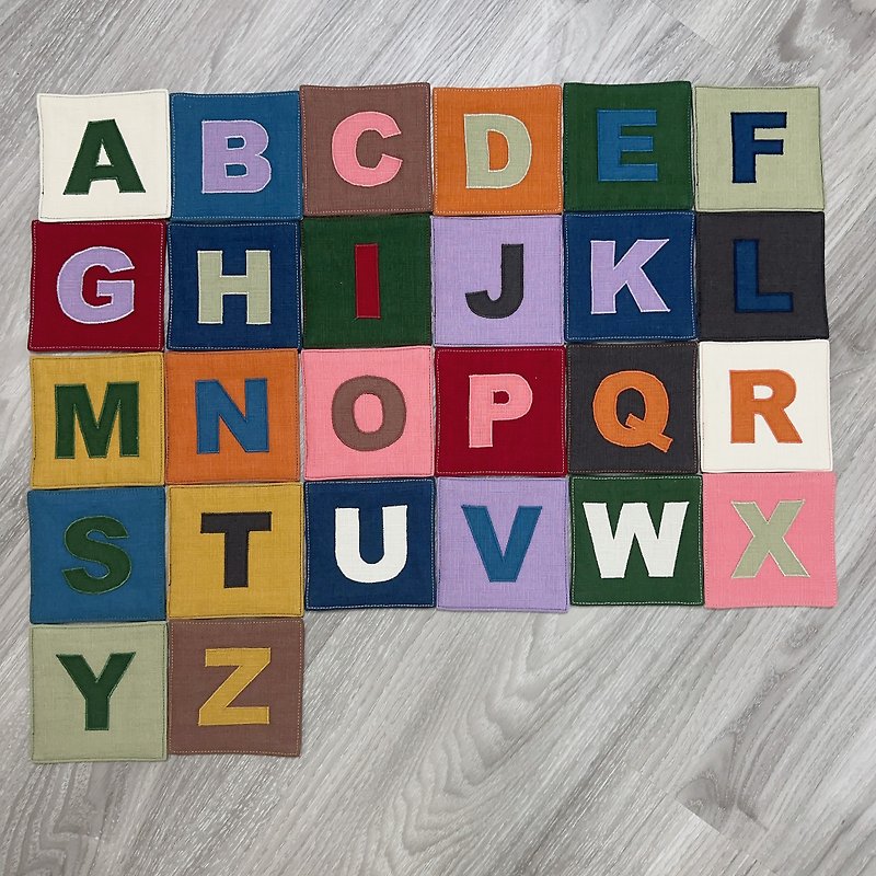 - Alphabet cloth coaster - - Coasters - Cotton & Hemp Multicolor