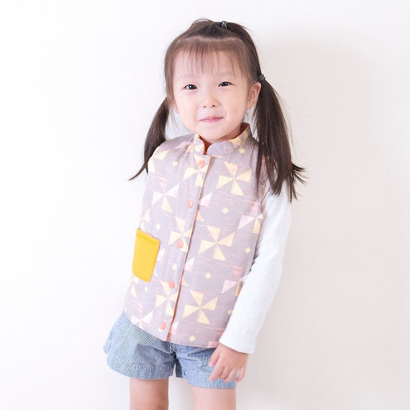 Patchwood reversible cotton padded vest  - fabric by inblooom - kids - Other - Cotton & Hemp Pink