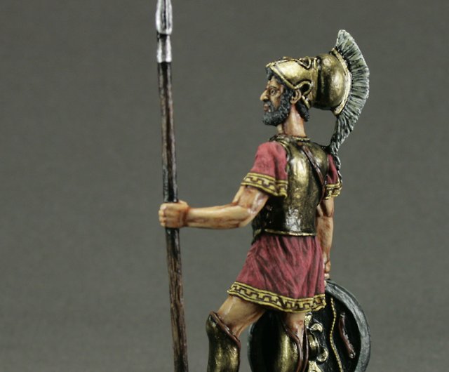 Tin toy soldiers ELITE painted 54 mm  Greek Hoplite with spear 