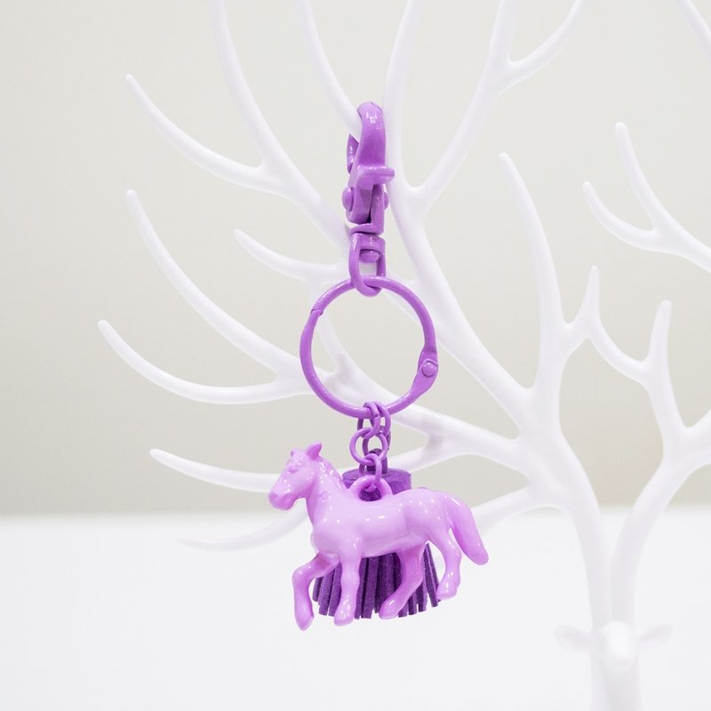 Tianma Xingkong Violet Amusement Park Tassel Key Ring Charm Multicolor Wedding Small Objects - Keychains - Other Metals Purple