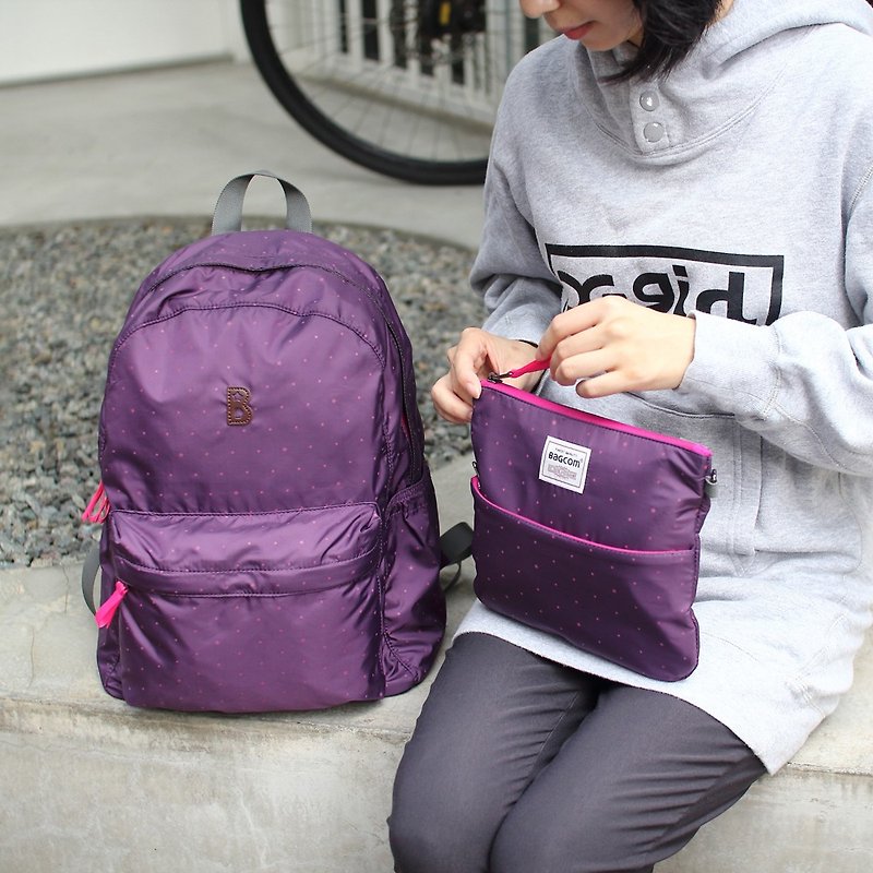 Mildred 2 in 1 Backpack(A4 OK)-purple _10516 - กระเป๋าเป้สะพายหลัง - วัสดุอื่นๆ สีม่วง