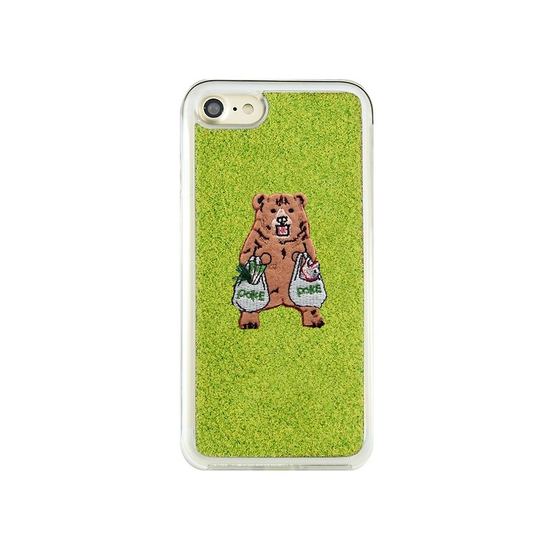 Shibaful iPhone 8/7/8 Plus 磨坊盡頭公園 買菜熊 草皮手機殼 - 手機殼/手機套 - 其他材質 綠色