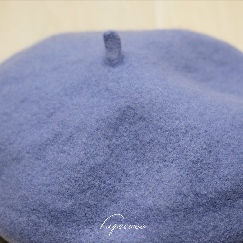 Wool Beret - Purple Blue - หมวก - ขนแกะ สีม่วง