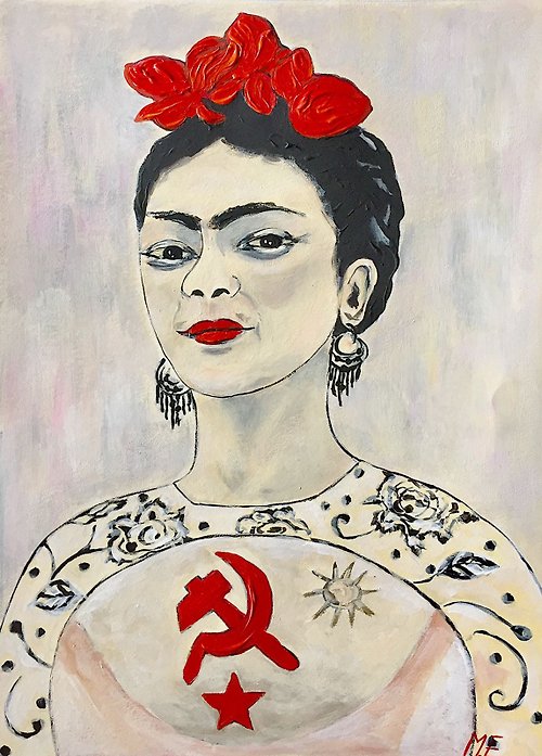 Gala 永不放棄 丙烯畫 Frida Kahlo 室內裝飾 著名藝術家 藝術禮物創意