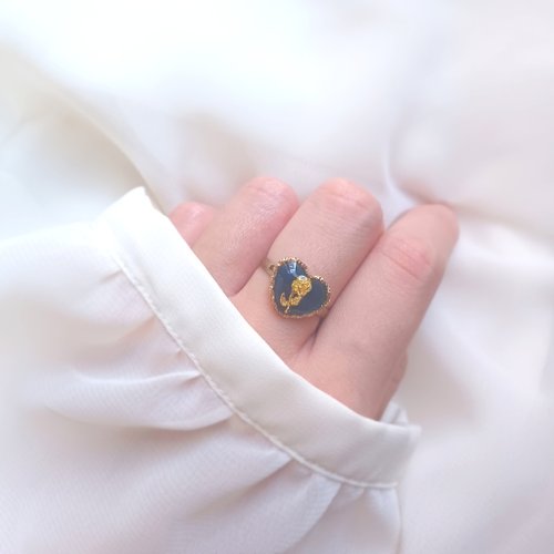 ヴィンテージローズのハートリング NO.03 (ネイビー