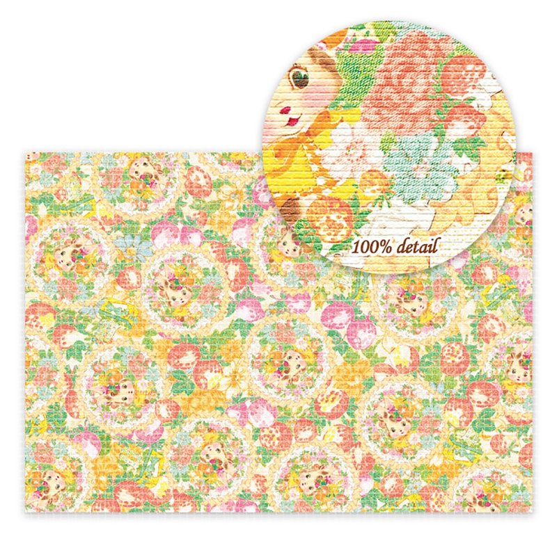 Strawberry flower bunny yellow Wrapping Paper / Scrapbook Paper / 25sheet A4size - 其他 - 紙 