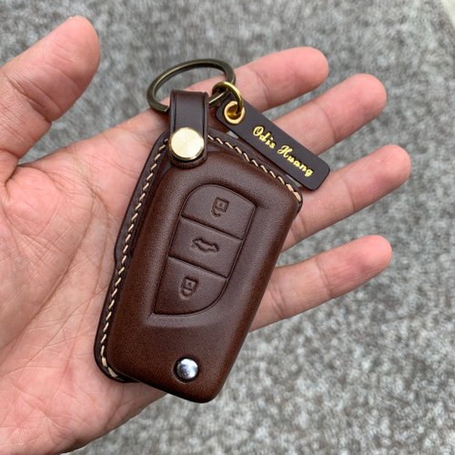 shao leather 手工皮件 汽車鑰匙皮套 摺疊鑰匙 toyota altis camry chr vios corolla