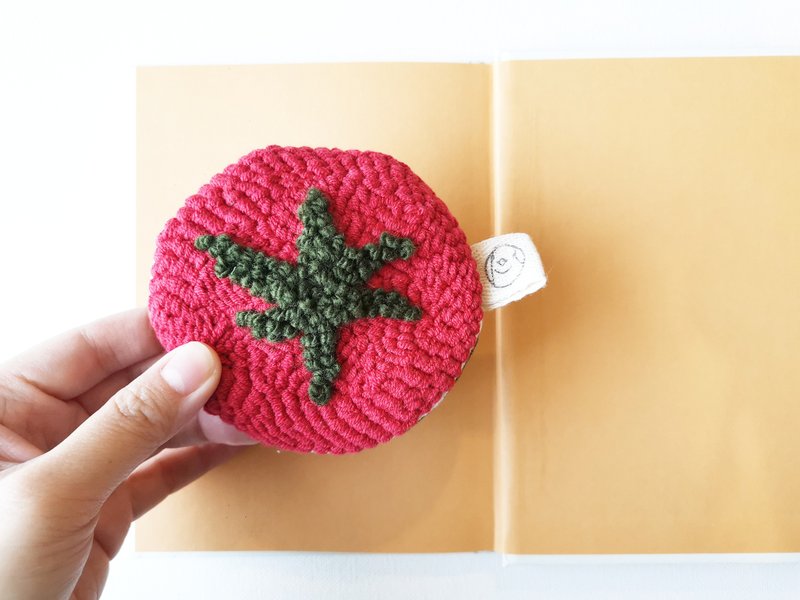 ToToTomato - Punch Needle Coin Purse, Fresh From Farm (Pop Version) - 零錢包/小錢包 - 繡線 紅色