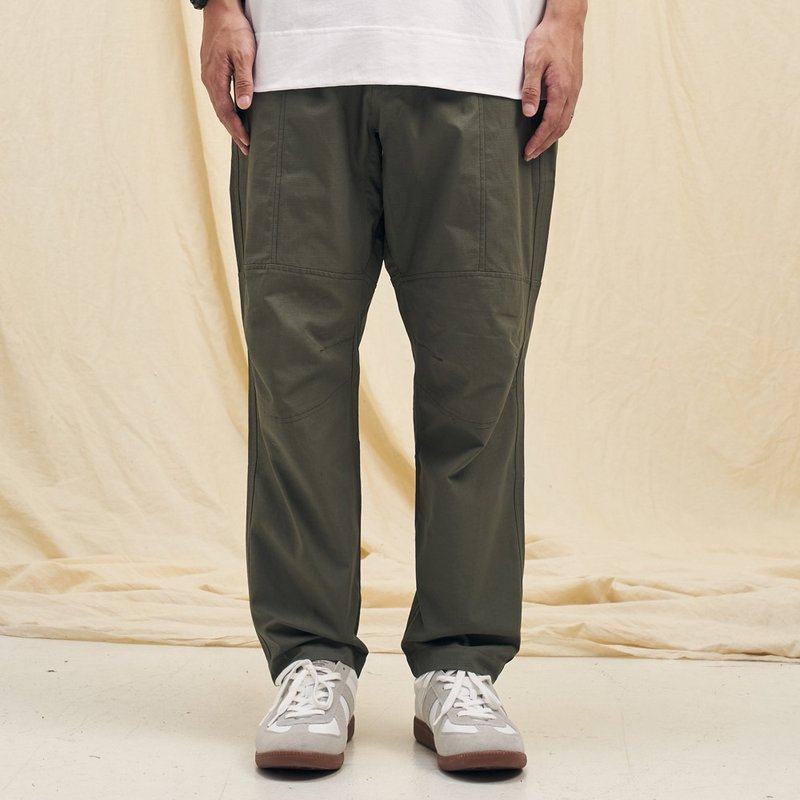 Wide Worker Pants/Unisex/Chino/Trousers/Wide Cut - Men's Pants - Cotton & Hemp Green