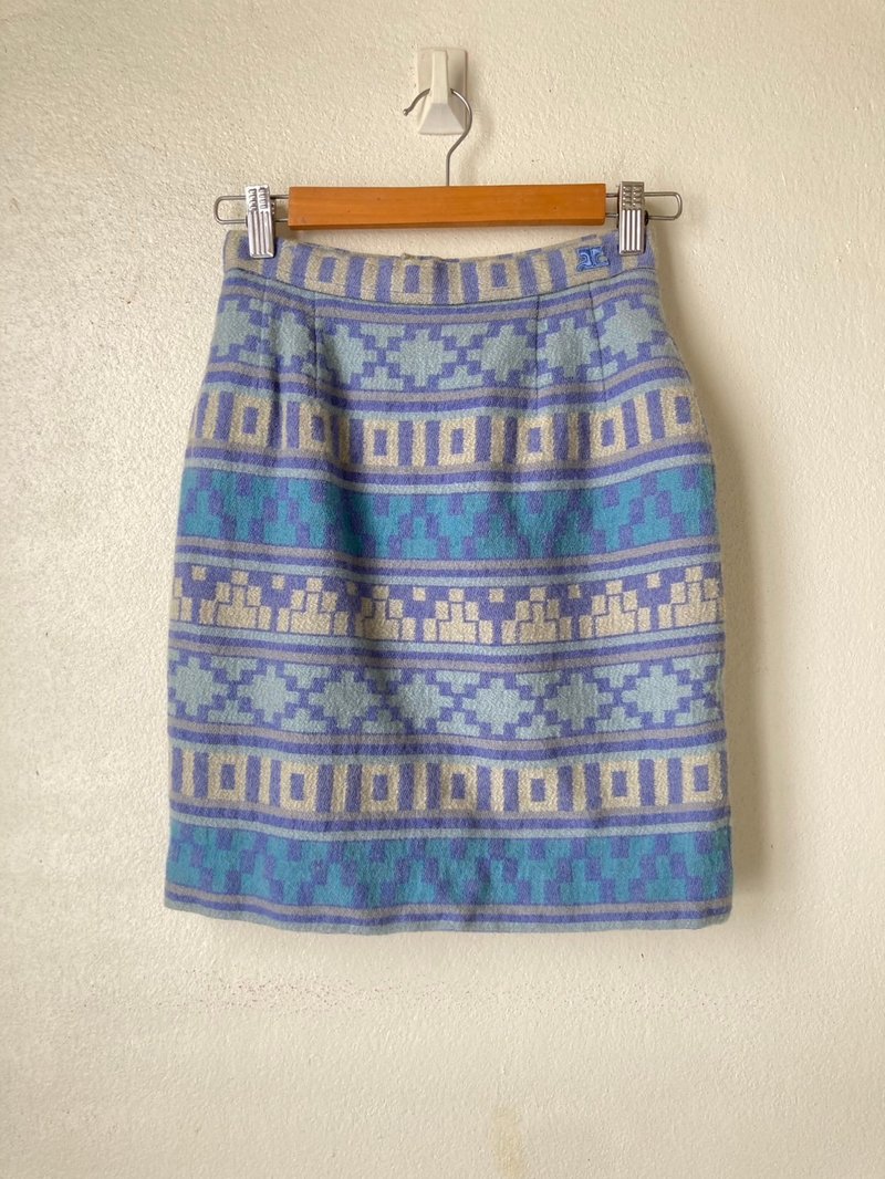 Vintage Courreges mini skirt Vintage Skirt waist 24 - 裙子/長裙 - 羊毛 