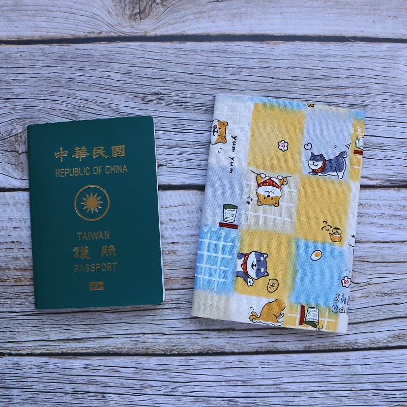【Chai Chai】Passport Case Passport Holder Passport Bag - Passport Holders & Cases - Cotton & Hemp Blue