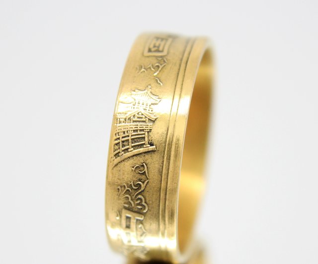 ゴールド コイン リング 日本 10円 1989-201 18金メッキリング