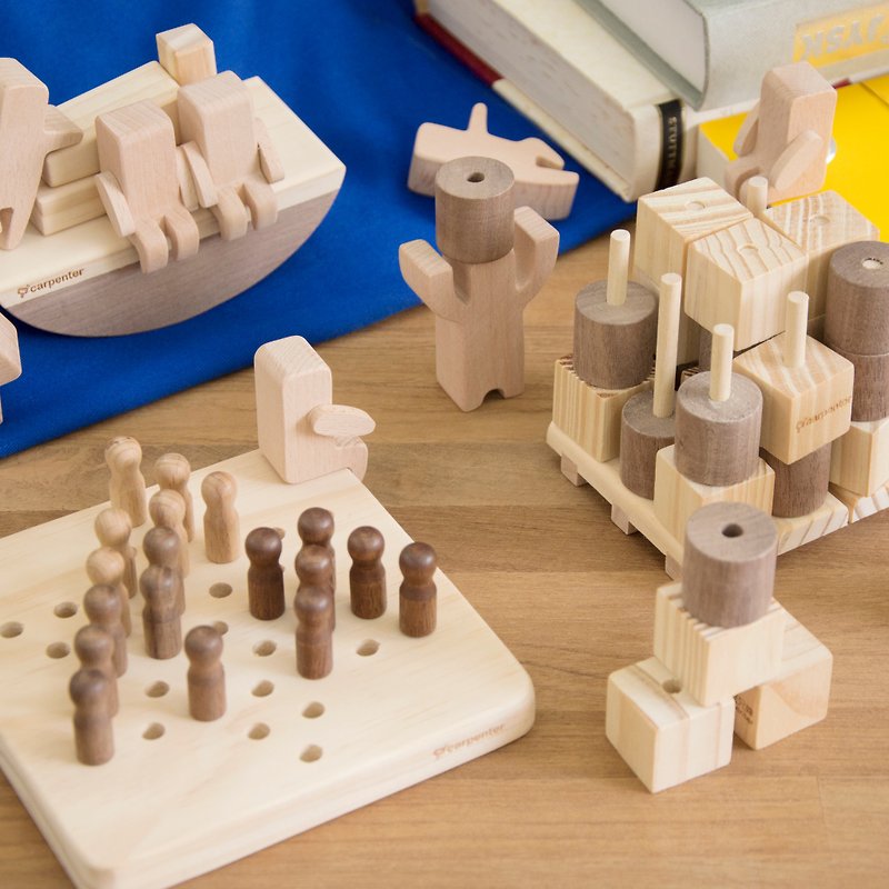 パズルゲームは、グループ：木製の小さなチェッカー+ EASY + 3D立体ビンゴを振りません - その他 - 木製 