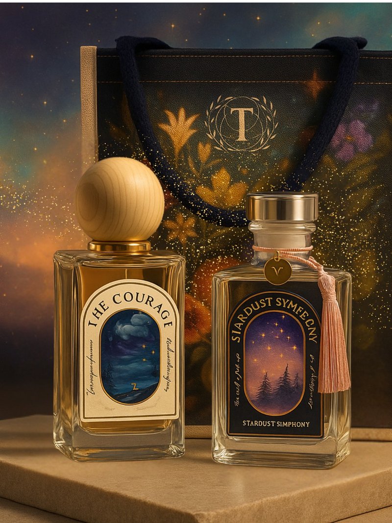 Stardust Symphony 十二星座水晶香水 香氛擴香瓶 聖誕套裝送禮袋 - 香水/香膏 - 精油 