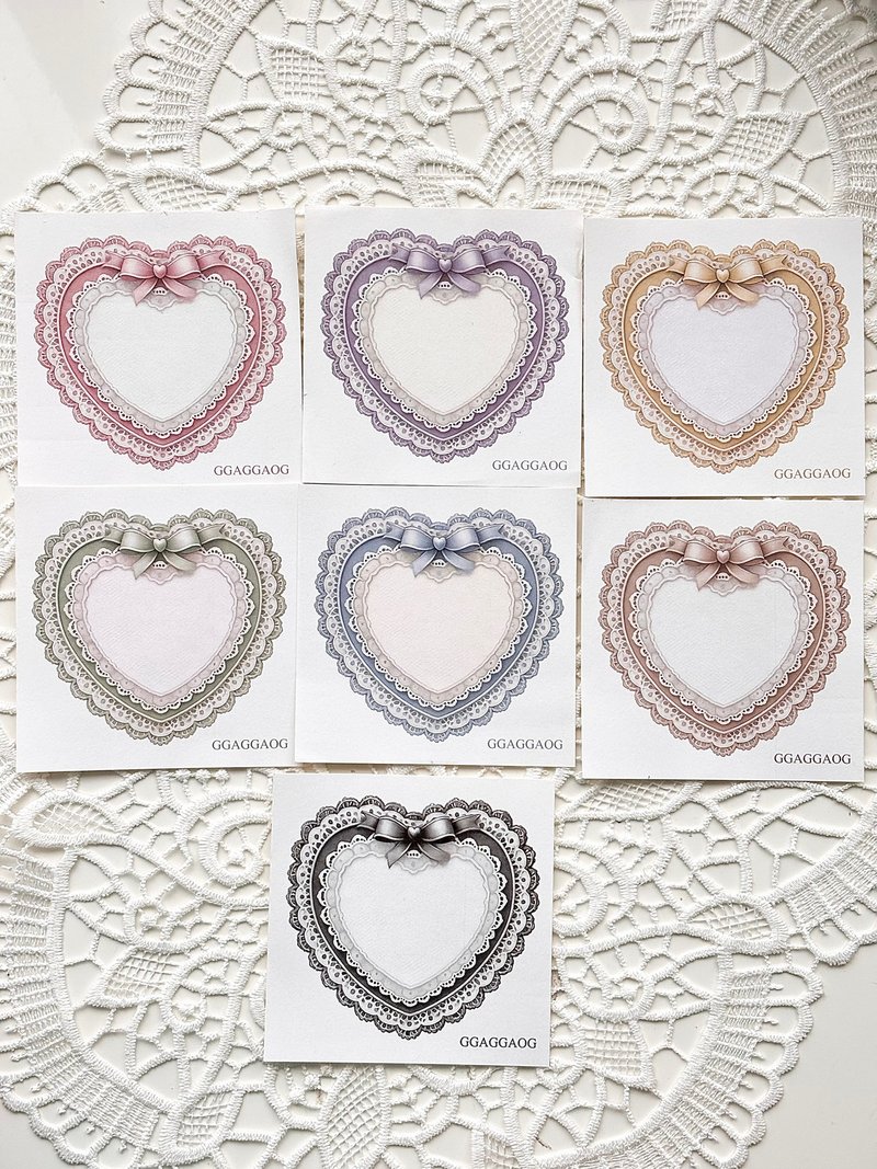 Heart Lace Frame Sticker - 貼紙 - 紙 