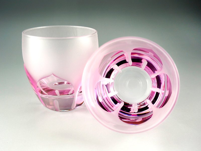 桔梗のお猪口【薄紅】 - 酒杯/酒器 - 玻璃 粉紅色