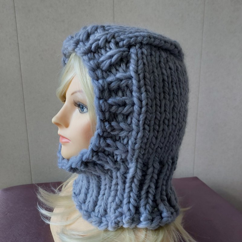 Balaclava made of thick wool. Gray color - 帽子 - 羊毛 灰色