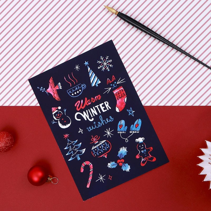 Christmas -LAGO Christmas cards hand-scraped Videos - Winter Christmas, LGO40815 - Cards & Postcards - Paper Multicolor