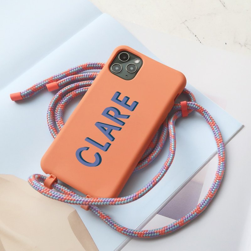 Customized iPhone Case, TPU Necklace Case, Detachable 13 ,12,11 case - Phone Cases - Plastic Orange