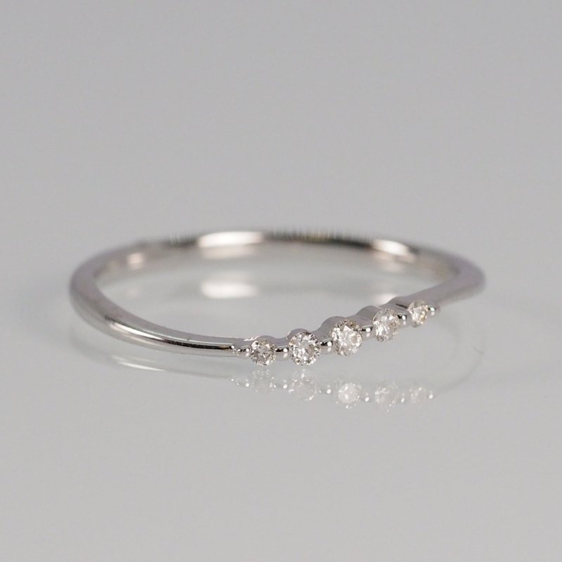 18K金弧形鑽石戒指 The Ranger Diamond Ring - 戒指 - 貴金屬 