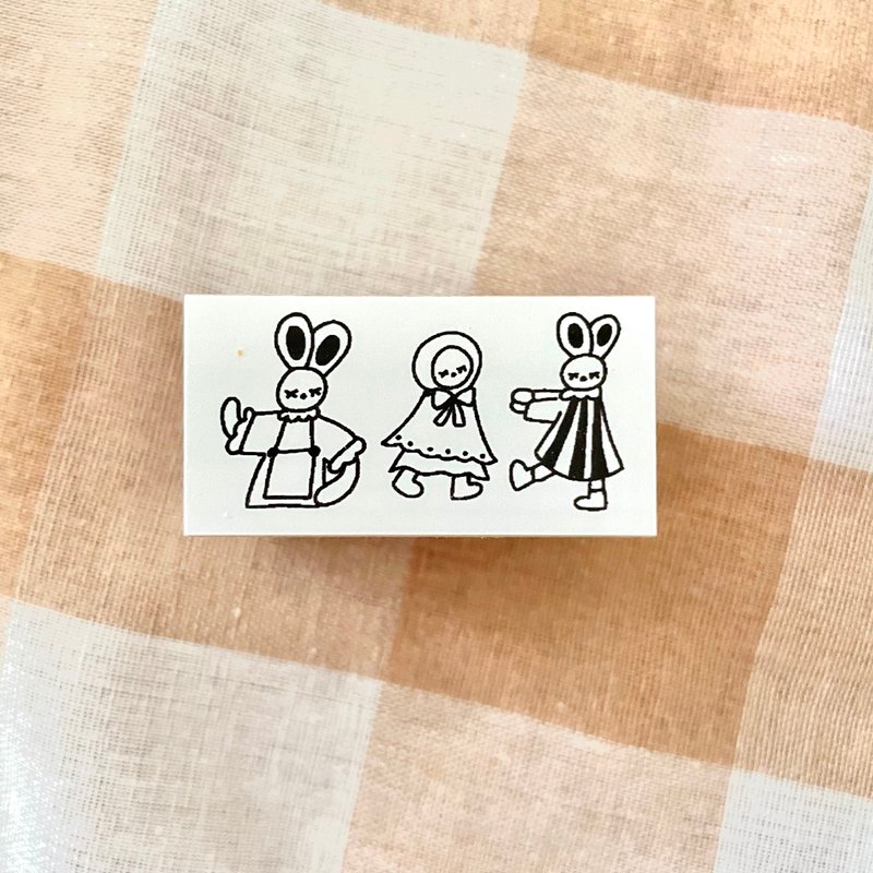 3うさぎ　スタンプ - 印章/印台 - 木頭 咖啡色