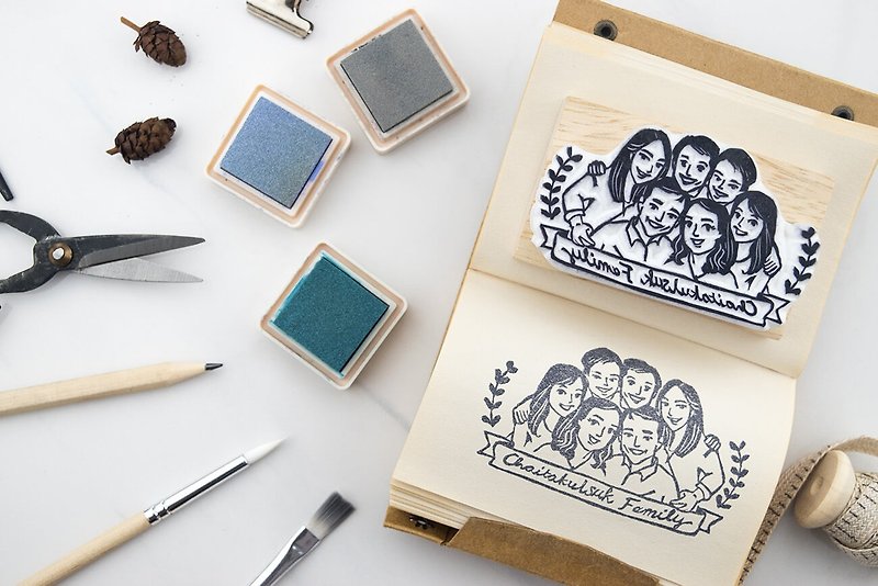 Group of 6 portrait rubber stamp (XL) - Stamps & Stamp Pads - Rubber 
