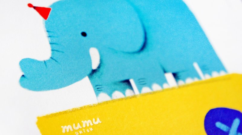 mumu-purpose card / postcard - baby elephant - การ์ด/โปสการ์ด - กระดาษ หลากหลายสี