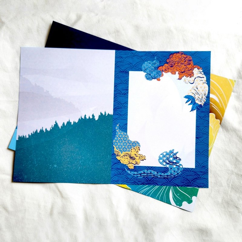 oriental mountains and winds 50sheets Design Paper (honne market) blackraccoon - 包裝材料/包裝紙 - 紙 多色