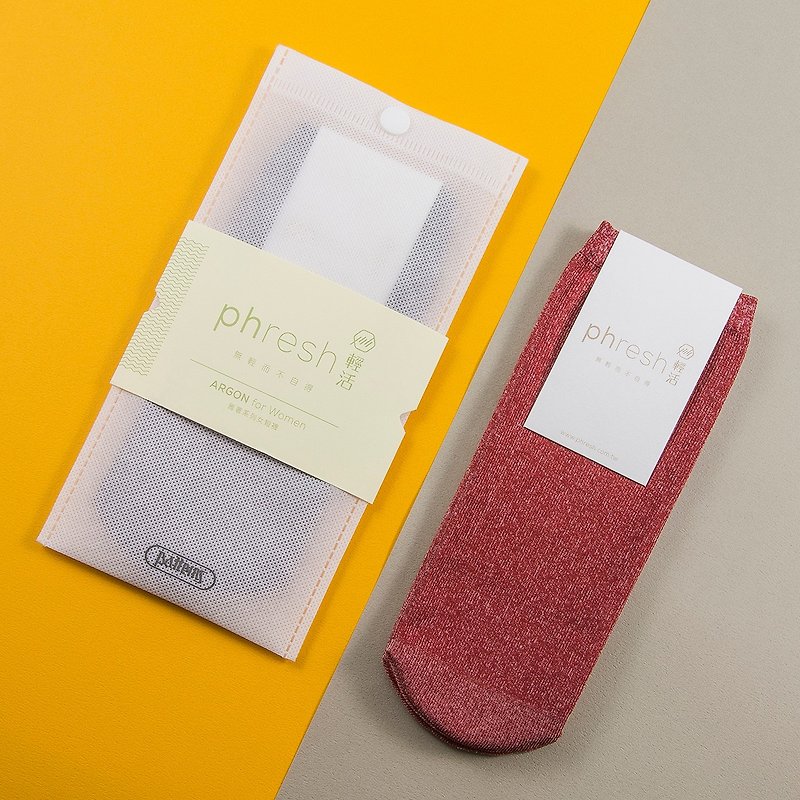 Argon Argon - Warm and Warm Women's Socks - Iodine Red - ถุงเท้า - วัสดุอื่นๆ สีแดง