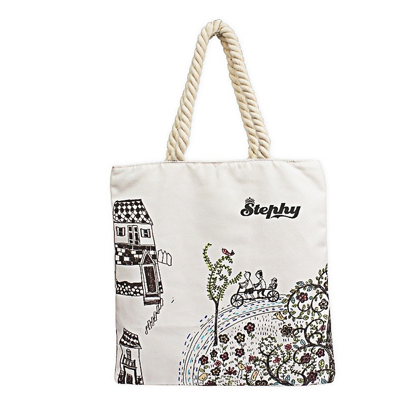 Stephy Designer   Cute Art Design Printed Canvas Bag, Shoulder Bag - กระเป๋าแมสเซนเจอร์ - ผ้าฝ้าย/ผ้าลินิน 