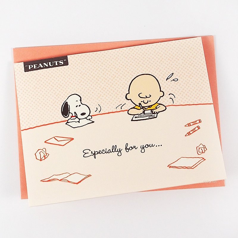Snoopy 我正在寫信給最特別的你【Hallmark-Peanuts 立體卡片】 - 心意卡/卡片 - 紙 橘色