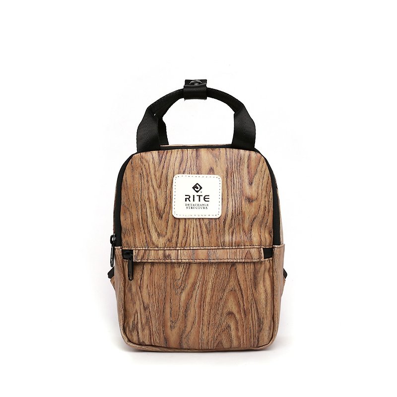 [RITE] Le Tour Series - Dual-use Mini Backpack - Deep Wood - กระเป๋าเป้สะพายหลัง - วัสดุกันนำ้ สีนำ้ตาล