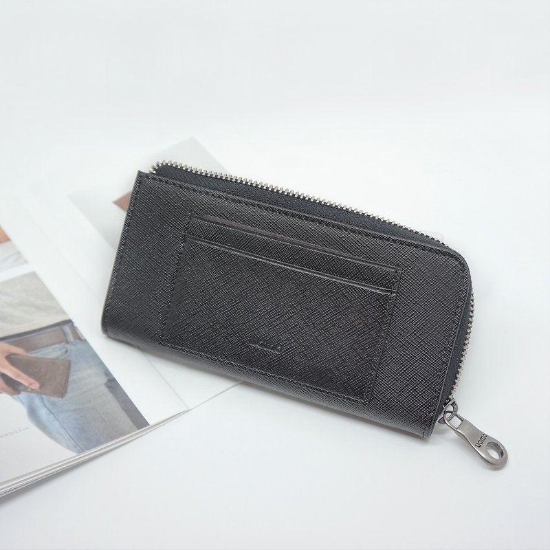 Long version card coin purse - Coin Purses - Genuine Leather Black