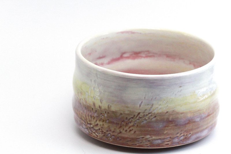 ロマンチックな春の手作り陶器茶碗 - 茶碗・ボウル - 陶器 ピンク