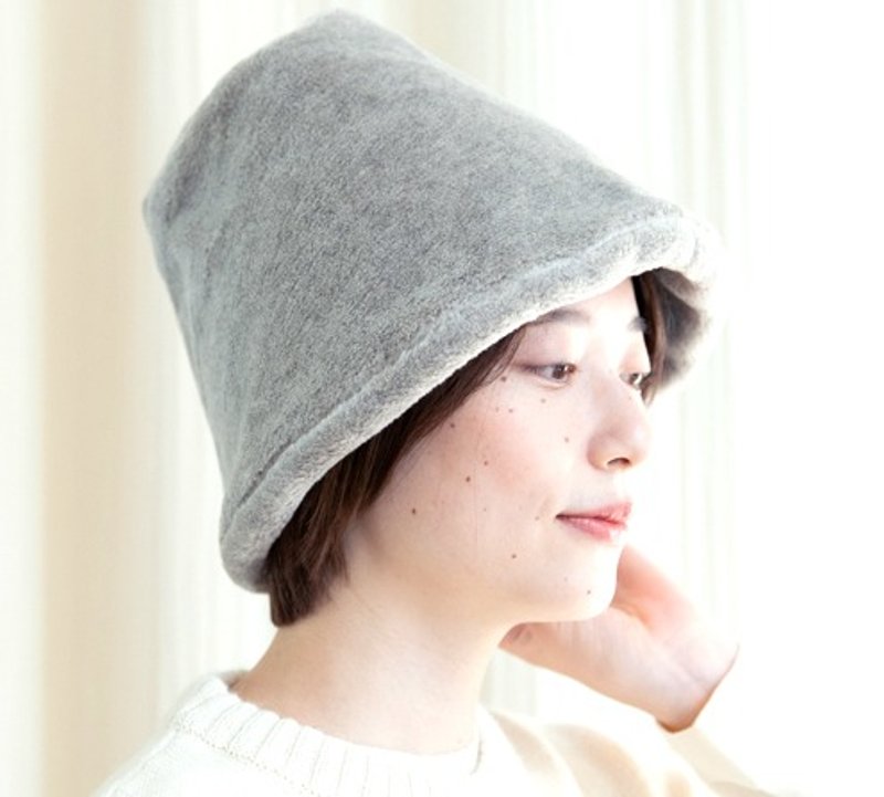 Organic Cotton Fur ふわふわあったか帽子【ヤク混グレージュ】 - 帽子 - 棉．麻 
