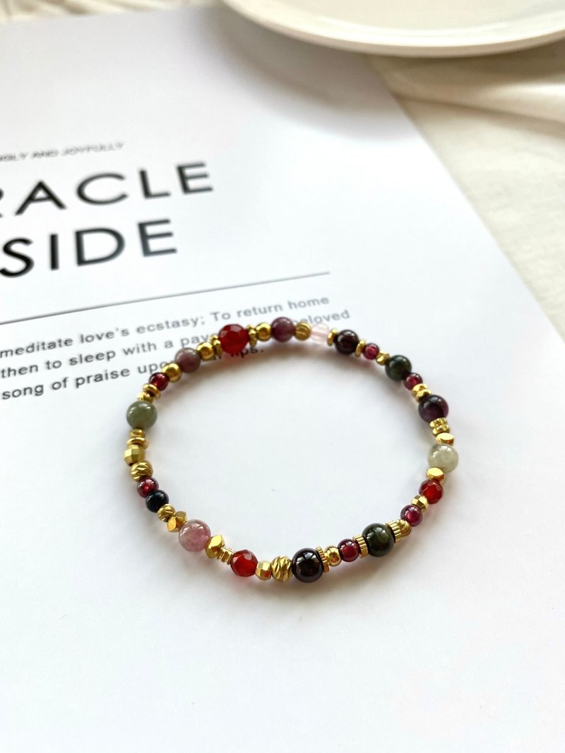 Bronze bracelets | tourmaline | Stone| onyx - สร้อยข้อมือ - ทองแดงทองเหลือง 