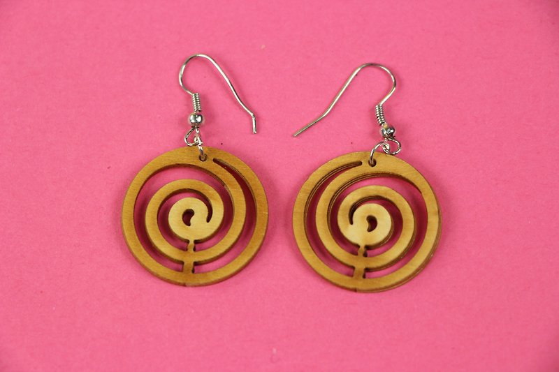 Wooden earring Lovely Cycles - ต่างหู - ไม้ 