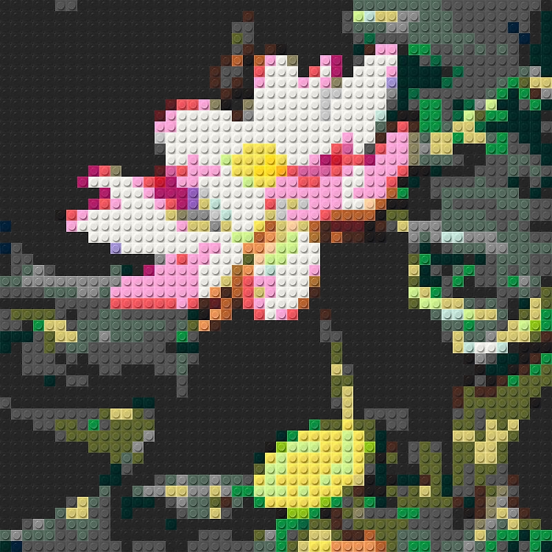 【Customized • Elderly • Lotus Flower】Dragon Year Gift - Standard Size Lego Wall - โปสเตอร์ - พลาสติก สีแดง