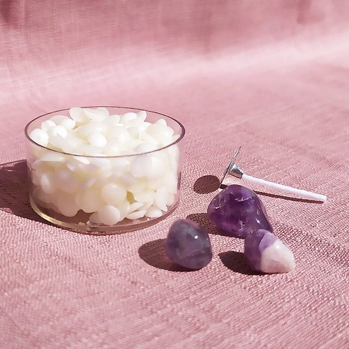 花暖好室 Huanuan House 【手作材料包】紫水晶 - 天然大豆香氛圓形蠟燭
