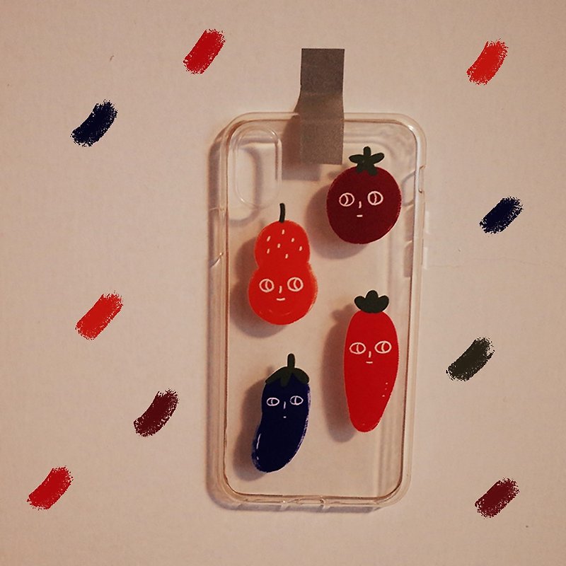 原創插畫 蔬菜人 手機殼 - 手機殼/手機套 - 塑膠 透明