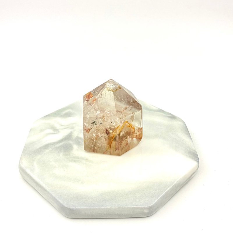紅膠花白水晶柱 | 水晶 | 水晶柱 | 水晶擺件 - 擺飾/家飾品 - 水晶 透明