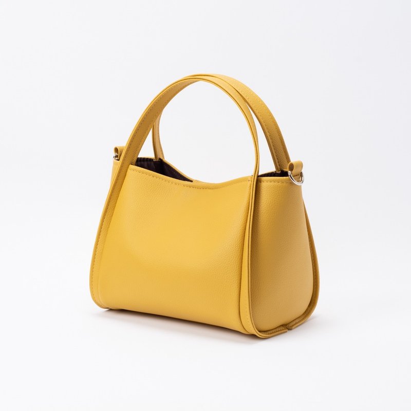 Duoduo shoulder bag-yellow - Messenger Bags & Sling Bags - Faux Leather Yellow