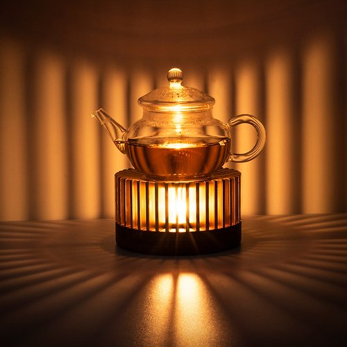 iwoohome 暖茶器溫茶爐子煮水果花茶葉蠟燭茶壺咖啡加熱茶杯保溫實木底座