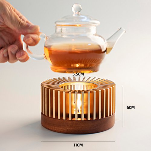 Stainless Steel Tea Warmer, Candle Stove, Glass Flower Teapot, Tea Cooker,  Outdoor Heating Base Insulation Stove, Tea Warmer - Temu