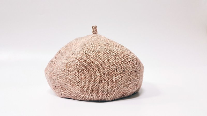 70's pumpkin hat - Pink / plain / fine knit / wool - หมวก - เส้นใยสังเคราะห์ สึชมพู