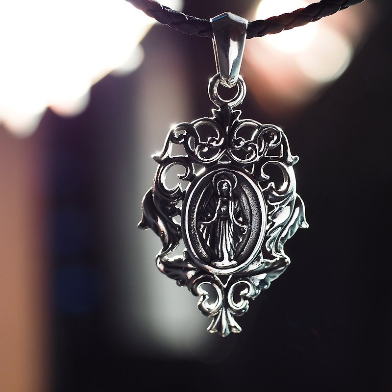 Baroque Classical Carved Madonna Necklace Pendant 925 Sterling Silver Single Pendant Price - Necklaces - Sterling Silver Silver